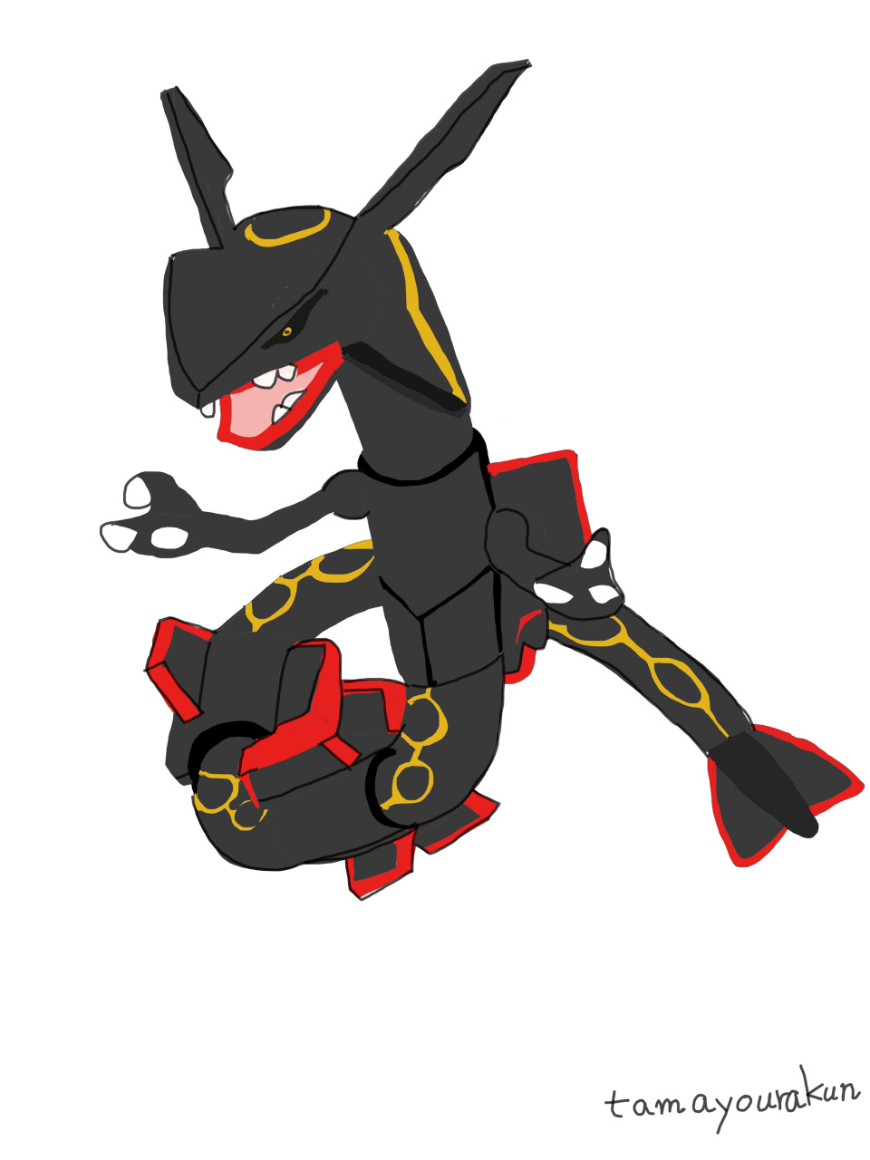 tamayurakun ポケットモンスター 黒いレックウザを描いた! | tamayurakun'sBLOG